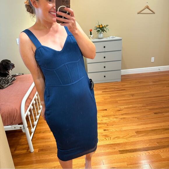 NWT mariam anna barska Blue Sexy Bodycon Maxi Dress Small - Picture 2 of 12